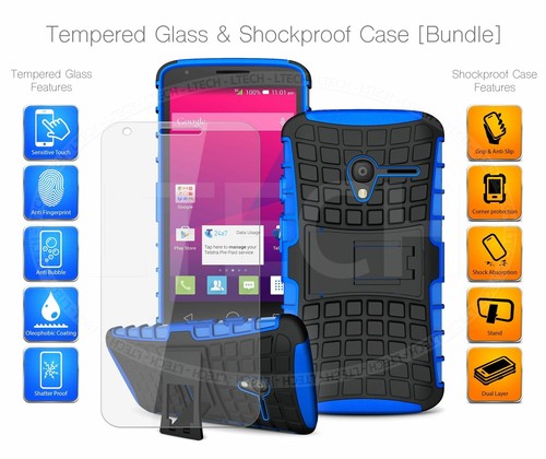 Shockproof Kickstand Case for iPhone 4 / 4S & Tempered Glass Screen Protector - Picture 5 of 25
