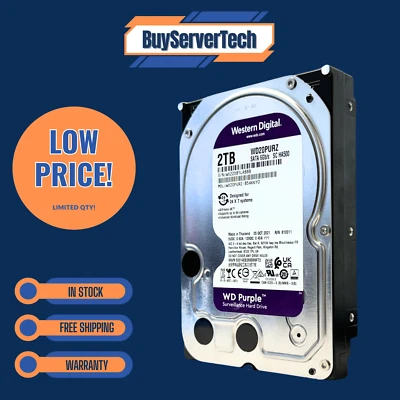 WESTERN DIGITAL WD Purple 2TB 5400RPM 3.5" SATA HDD WD20PURZ 64MB Cache Surveillance Drive