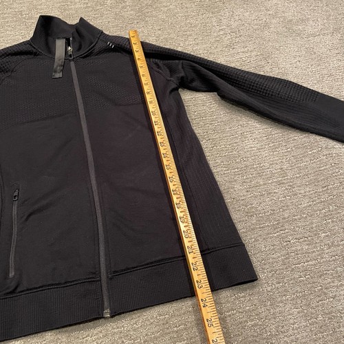 Chaqueta Lululemon Engineered Warmth Para Hombre Pequeña Negra Lana Merino Cremallera Completa Delgada - Imagen 9 de 16