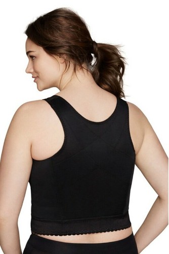 New Comfort Choice Women's Black Front-Close Wireless Longline Posture Bra 42C - Picture 2 of 7
