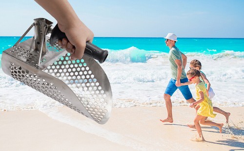 Sand Scoop Metal Detecting Shovel Beach Water Detector Sifting Tool Handle 2024! - Picture 6 of 9