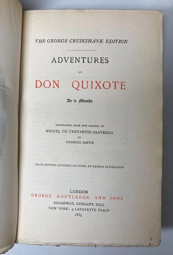 1885 Adventures of Don Quixote /George Cruikshank Edition LTD ED Ramage Binding - Picture 11 of 14