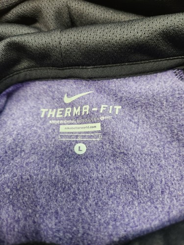 Womens Nike Therma Fit Purple & Black Swoosh Big Logo Pullover Hoodie Large - Picture 4 of 7