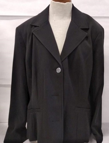 NEW Eddie Bauer Women's Size 20 Black Lined 3-Button Blazer With Pockets NWT - Picture 2 of 5