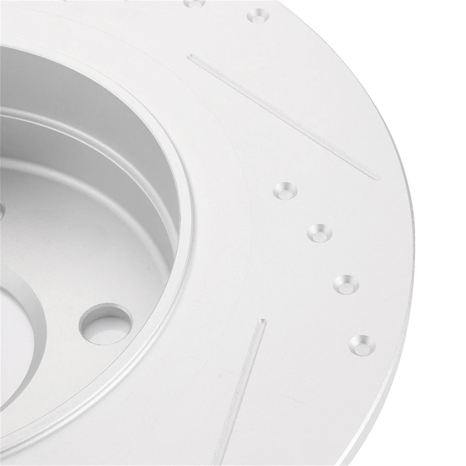 Front & Rear Slotted Brake Rotors Discs Ceramic Pads For Mercedes-Benz C250 C300 - Imagem 2 de 4