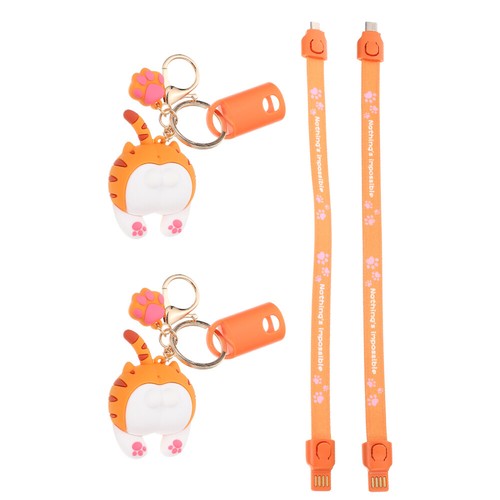 2 Pcs Doll Hanging Data Cable Set Multiple Charging Phone Keychain - 第 12/12 張圖片