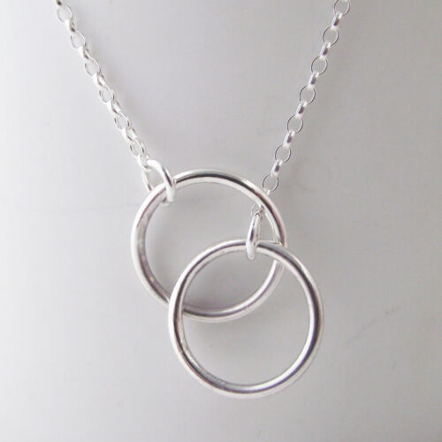 Sterling Silver Circle of Life Pendant Friendship Lariat Necklace 22 inch Chain - Afbeelding 3 van 12