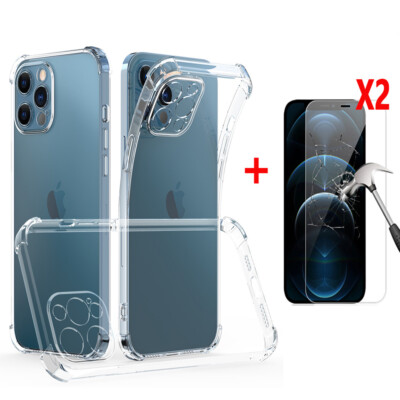 For iPhone 12 11 Pro Max XR XS Max Clear Case Rugged TPU