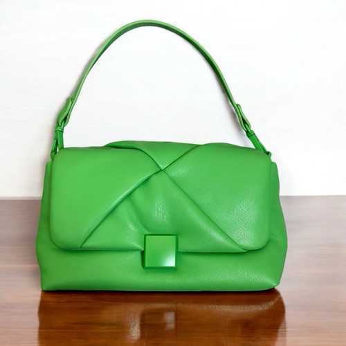 A New Day Green Puffer Style Mini Handbag/Purse with Magnetic Closure