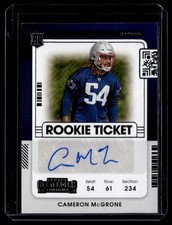 2021 Panini Contenders Rookie Ticket Auto Cameron McGrone #224 J