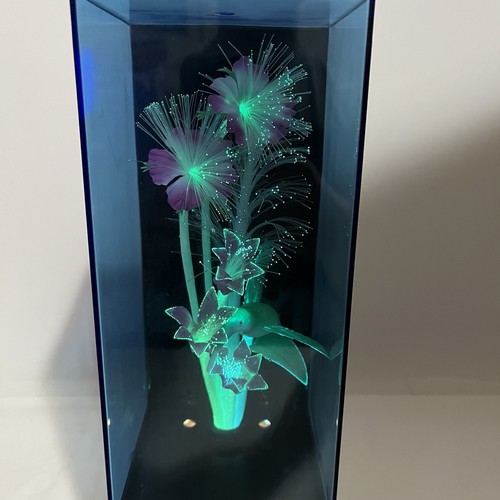 VTG 1988 YS Co Fiber Optic Color Changing Hummingbird & Flowers Light Music Box - Picture 3 of 11