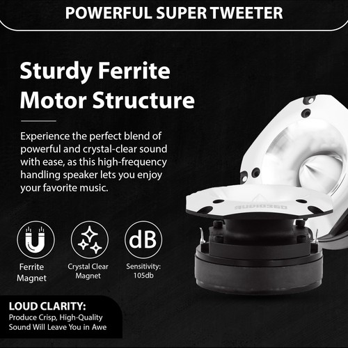 Audio360 AD36TW 4-Inch Super Tweeter Speaker, 4 Ohm, 1800W Max Power, 105dB S... - Bild 3 von 6