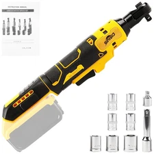 CISIVIS 20V Cordless Electric Ratchet Wrench 3/8" for Dewalt 20V Li-Ion Battery-