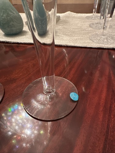 Tiffany Trumpet Hollow Stem Champagne Flutes Set If 2 New W Tags - Picture 2 of 5