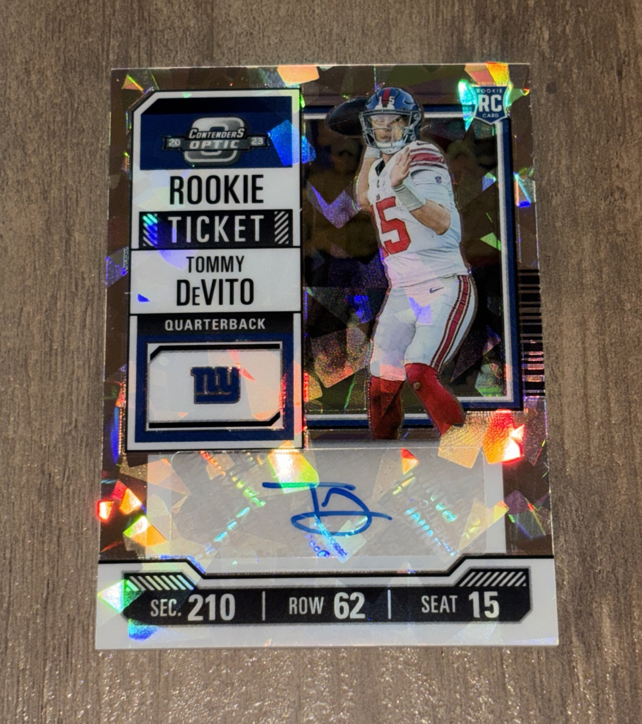 2023 Contenders Optic #112 Rookie Ticket Auto - Cracked Ice 19/22 Tommy Devito