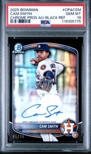 2025 Bowman Cam Smith Black Border Auto /10 PSA 10 Astros 