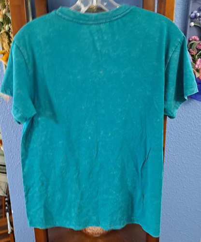 Doe Unisex S Green Tie-Dye "Under The Palms" Graphic T-Shirt Crew Neck NWOT - Picture 3 of 6