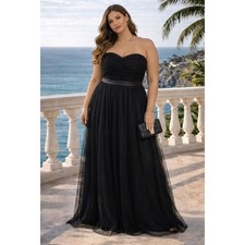 Torrid Maxi Dress Womens 18 Black Goth Strapless Coquette Whimsigoth Formal Prom