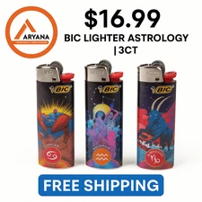 BIC Special Edition Astrology Horoscope Zodiac Sign Lighter AST Design 3CT