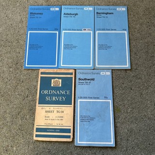 1:25 000 First Series Ordnance Survey maps x5 bundle.Southwold Aldeburgh Norfolk