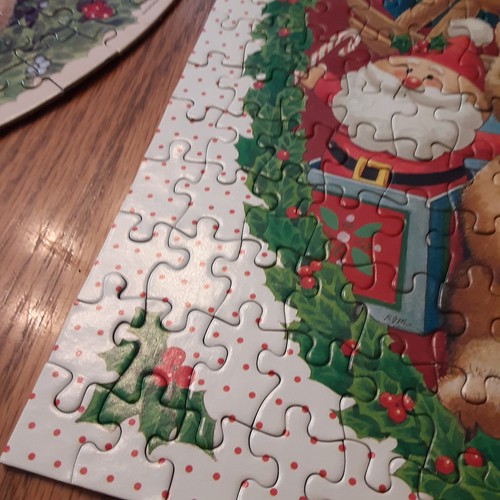 Vintage Current Jigsaw Puzzles Holly Babes & Teddy Bear Christmas Lot of 2 - Picture 2 of 17