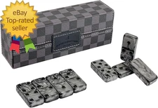 Dominos Set for Adluts - Double 6 Jumbo Domino Set - 28 Thick Marbleized