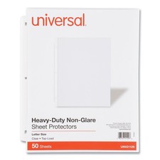 Universal 21129 Top-Load Hvy Ga. Non-Glare Poly Protectors - CLR (50/Pack) New