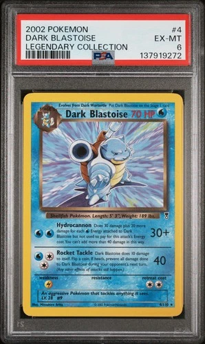 2002 POKEMON LEGENDARY COLLECTION #4 DARK BLASTOISE PSA 6