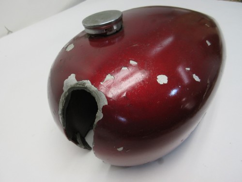 1950S MATCHLESS AJS G80 FUEL TANK RED WITH PETCOCKS - Picture 2 of 12