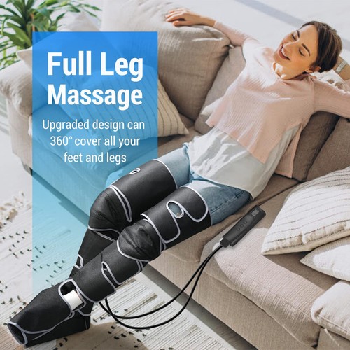 Leg Massager for Circulation, 3 Heat 3 Modes 3 Intensities Full Leg Foot Comp... - Picture 2 of 8