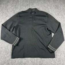 Smartwool Intraknit 1/4 Zip Sweater Mens 2XL Black Merino Wool Thermal Pullover
