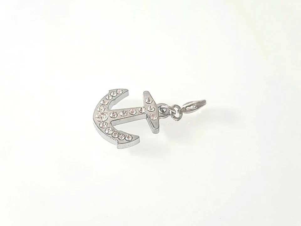 Charm Dangle Anker silber Strass Zirkon Steinchen Anhänger für Pandora Armband - Bild 2 von 2
