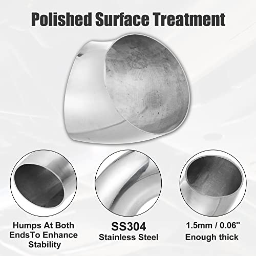 1 Pcs OD 5 Inch 45 Degree Mandrel Bend Elbow SS304 Stainless Steel Bend 5" - Bild 5 von 8