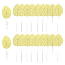 Gold Artificial Leaves with Stems, 20 Pack Fake Leaves Silk Faux Leaf for DIY Ho
