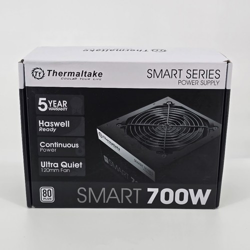 Thermaltake Smart 80 Plus 700W Power Supply ~ PS-SPD-0700NPCWUS-W ~  OPEN BOX - Picture 1 of 3