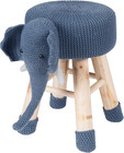 Ottoman Stool Soft Legs Woodland Elephant for Kids Animal Themed Wooden Chair