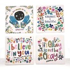 Primitives by Kathy Absorbent Drink Coaster Set Kind Sayings with Holder 2 Chips