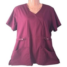 Cherokee LUXE Women's Scrub Top Burgundy Size L