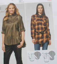 Burda 6457 Women Top Blouse Tunic Back Yolk S...