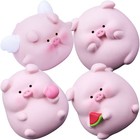  4 Pcs Resin Mini Animals Figurines Piggies Desktop Decoration Cute