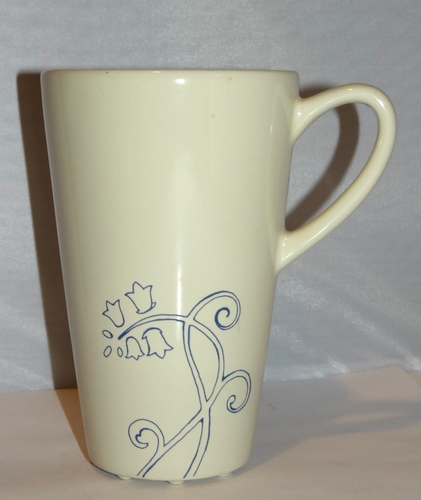 IKEA Cream Blue Floral Outline Flowers Ceramic Coffee Mug Tea Cup 10866 Odmjuk - Picture 5 of 7