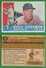 1960 Topps Baseball ~~~ BILLY GOODMAN ~~~ No. 69 ~~~ Free S/H
