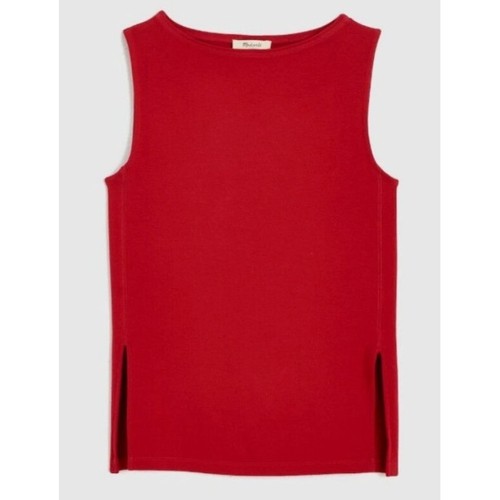 Madewell Top Damen Large rot ärmellos U-Boot-Ausschnitt Seitenschlitz Tank tailliert NU773 - Bild 3 von 10