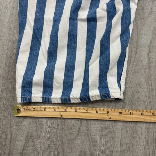 Vintage Mustang Striped Jean Shorts Men's 33 Blue White 10" Inseam Jorts 90s - Picture 10 of 12