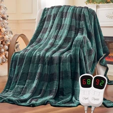 Electric Blanket Heated Queen Size - 84“x90“ Ultra Soft Cozy Flannel Heating ...