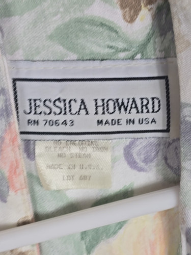 Vintage Jessica Howard Floral Prairie Lagenlook Dress Size 10 Pockets Back Zip - Picture 9 of 10