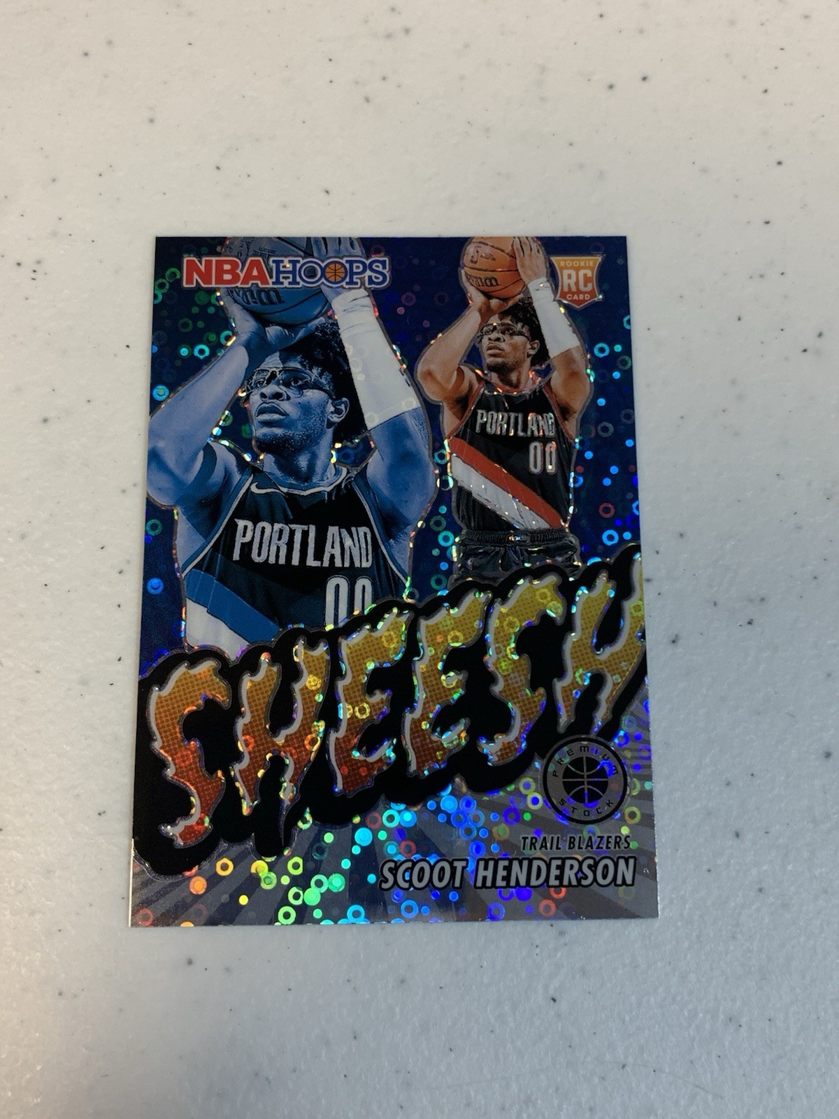 2023-24 Panini Nba Hoops Premium Stock - Sheesh Scoot Henderson #23 Disco Prizm