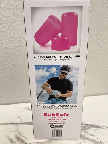 SubSafe Food & Drink Waterproof Container for Sub Sandwiches Shark Tank Hot Pink - Picture 3 of 6