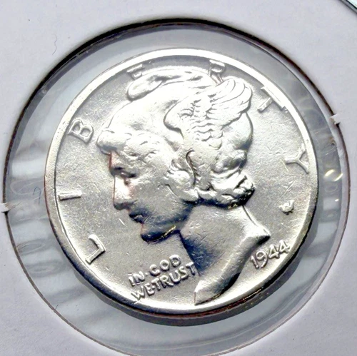 1944-P Mercury 10c 90% SILVER ~ GEM BU ~ Fantastic Luster ~ Nice! ~ G58