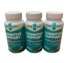 One a Day Cognitive Support Brain Supplement 30 Capsules EXP 02/26+ 3 Bottles